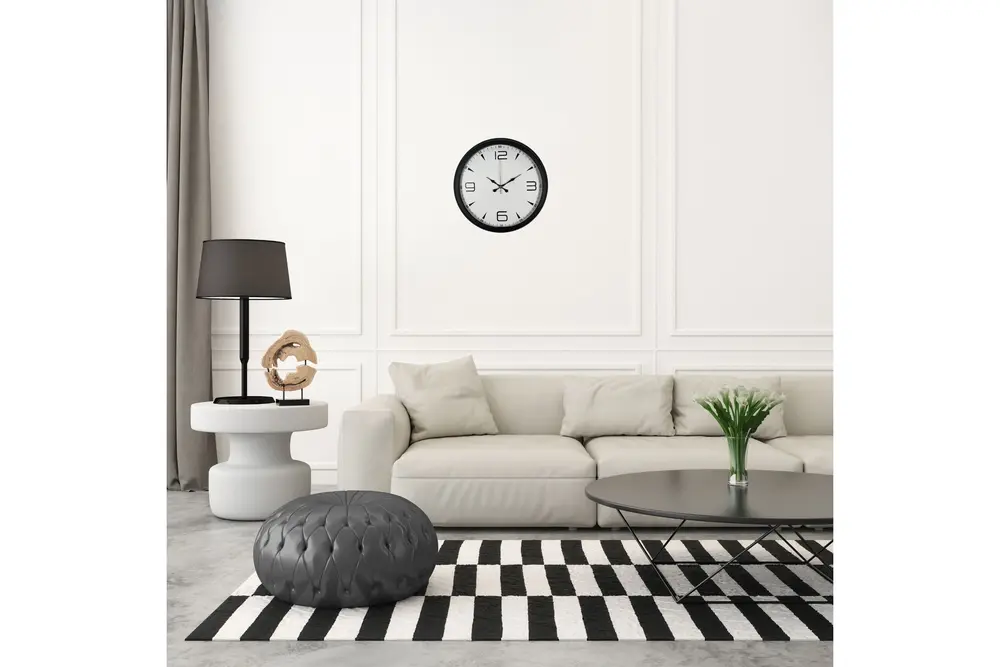Precision Black Metal Duvar Saati 40 Cm