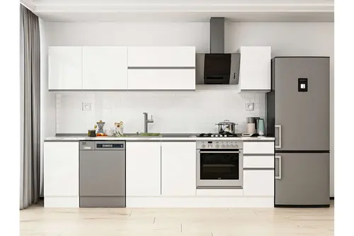 Alvinka 285X210 Cm Mutfak Dolabı, M E80S45S40 2 Beyaz Suntalam