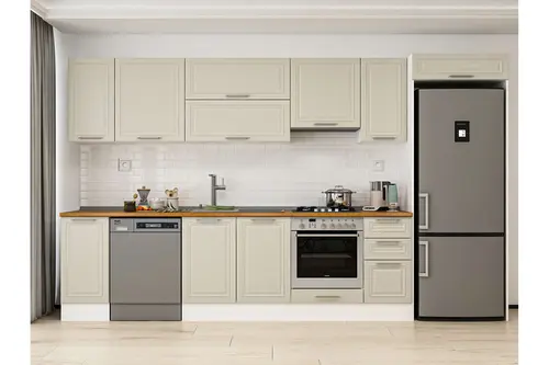 Alvinka 360X222 Cm Klasik Mebran Mutfak Dolabı, Mb E80S40S40 1 Mebran Kumtaşı Suntalam