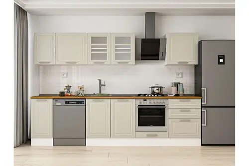 Alvinka 310X210 Cm Klasik Mebran Mutfak Dolabı, M E90S40S60 3 Mebran Kumtaşı Suntalam
