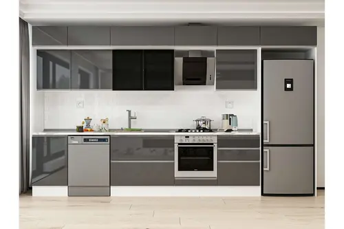 Alvinka 390X240 Cm Mutfak Dolabı, Mb E80S50S60 3 Antrasit Suntalam