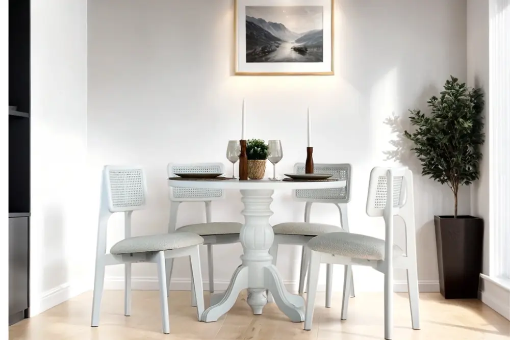 Hera Ahşap Yuvarlak Masa Sandalye Takımı, 100X100