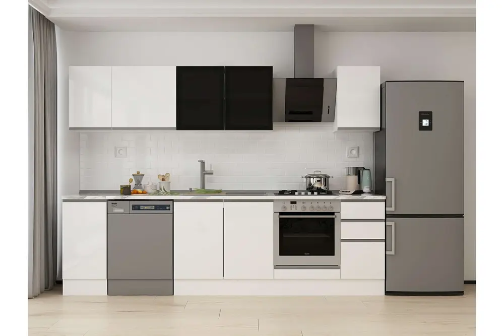 Alvinka 290X210 Cm Mutfak Dolabı, M E90S40S40 3 Beyaz Suntalam