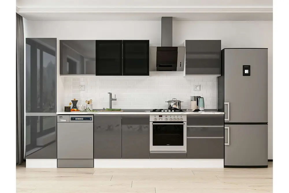 Alvinka 310X210 Cm Mutfak Dolabı, Mb E80B50S60 3 Antrasit Suntalam