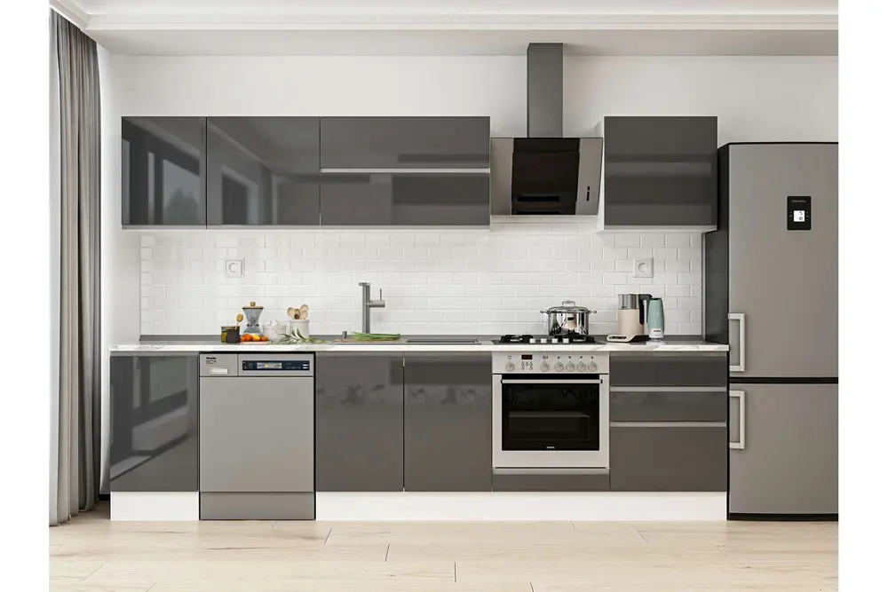 Alvinka 315X210 Cm Mutfak Dolabı, M E90S45S60 2 Antrasit Suntalam