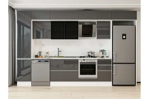 Alvinka 370X240 Cm Mutfak Dolabı, Mbb E80B45S45 3 Antrasit Suntalam