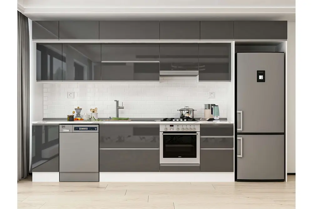 Alvinka 380X240 Cm Mutfak Dolabı, Mb E90S40S50 1 Antrasit Suntalam