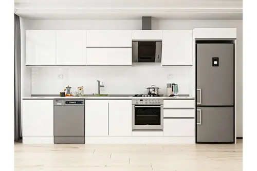Alvinka 400X222 Cm Mutfak Dolabı, Mb E80S60S60 2 Beyaz Suntalam