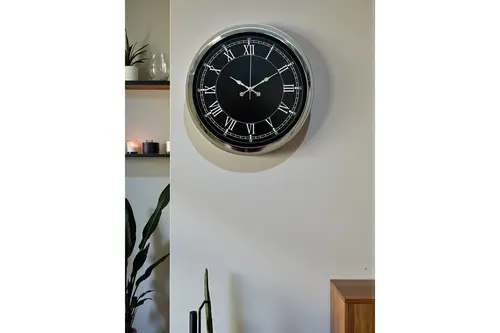 Elegance Metal Krom Duvar Saati 40 Cm