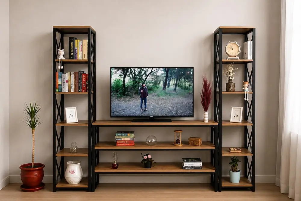Tahtalia Metal Tv Ünitesi Kitaplık