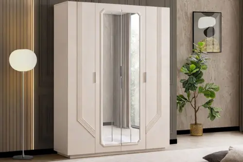 Velora 4 Kapaklı Dolap, Vizon