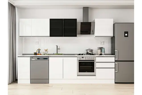 Alvinka 300X210 Cm Mutfak Dolabı, M E80S40S60 3 Beyaz Suntalam