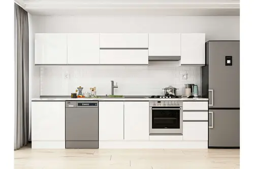 Alvinka 305X210 Cm Mutfak Dolabı, M E80S60S45 1 Beyaz Suntalam