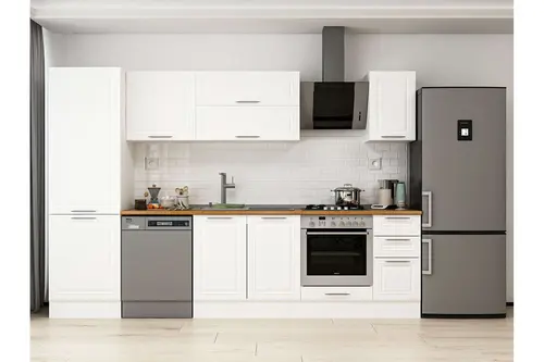Alvinka 310X210 Cm Klasik Mebran Mutfak Dolabı, Mb E90B60S40 2 Mebran Beyaz Suntalam