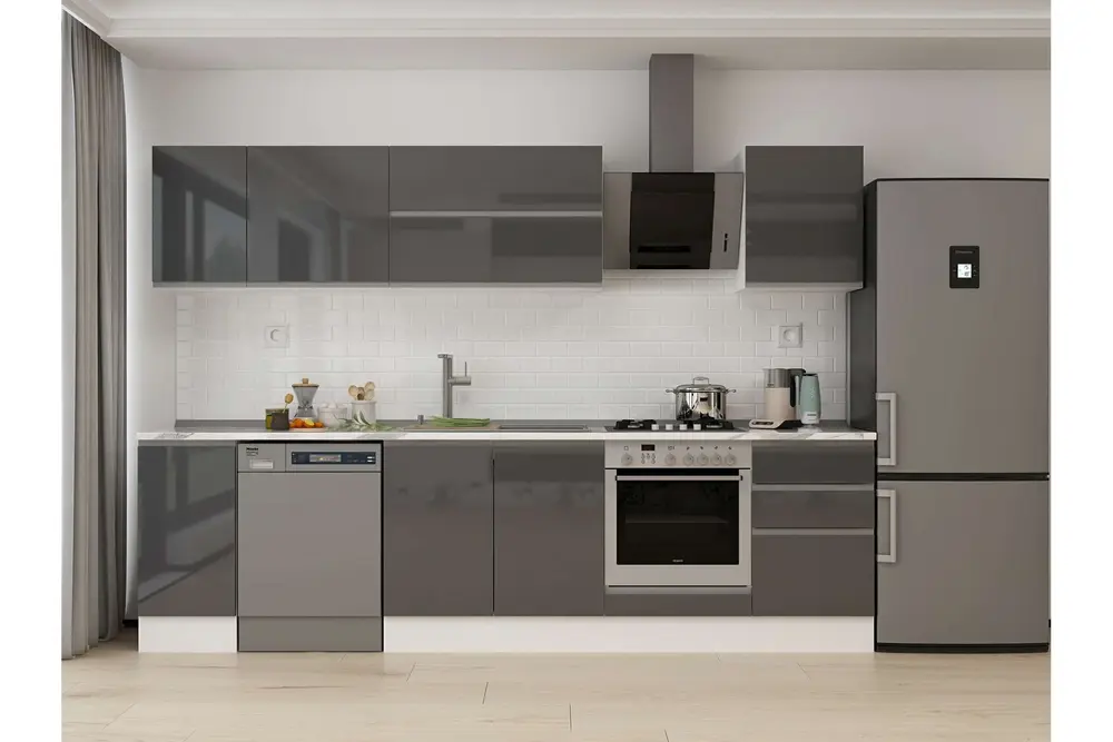 Alvinka 300X210 Cm Mutfak Dolabı, M E90S40S50 2 Antrasit Suntalam