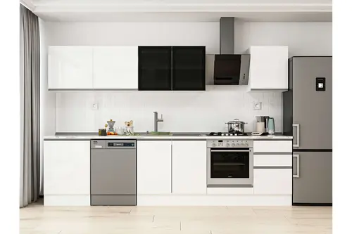 Alvinka 310X210 Cm Mutfak Dolabı, M E80S60S50 3 Beyaz Suntalam