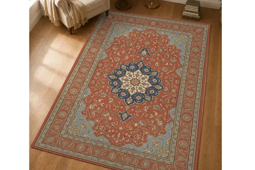 Kiremit Gökyüzü Dokulu Dokuma Taban Halı, 705 Yng 80X150 Cm