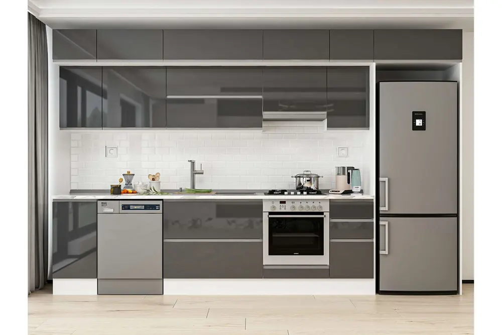 Alvinka 360X240 Cm Mutfak Dolabı, Mb E80S40S40 1 Antrasit Suntalam