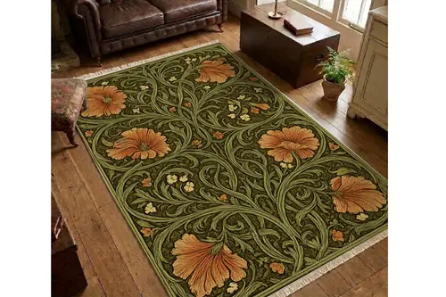 Yosun Sarmaşığı Dokulu Dokuma Taban Halı, 675 Yng 80X150 Cm