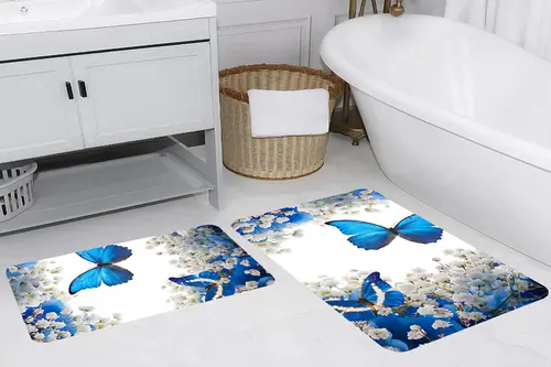 Rovigo Home Dijital Baskılı İkili Banyo Paspas Takımı, Rvg5275