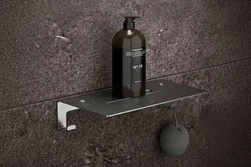 Paslanmaz Çelik Alt Askılı Duş Rafı, Gümüş Gri, 2010 Cm