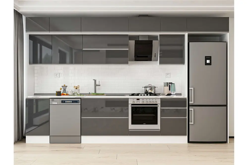 Alvinka 375X240 Cm Mutfak Dolabı, Mb E80S45S50 2 Antrasit Suntalam