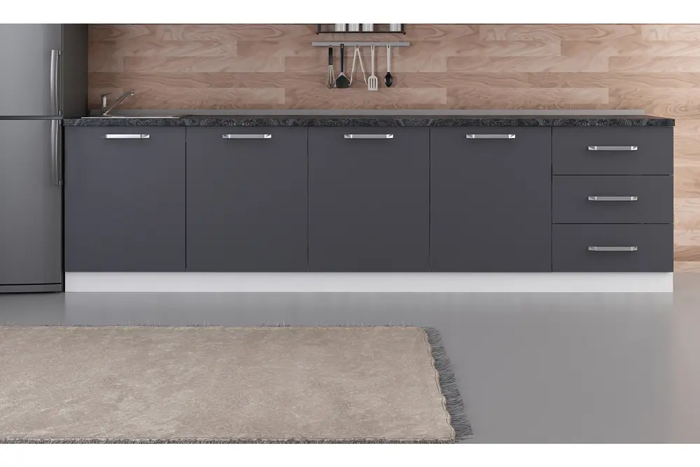 Minar 300 Cm Mutfak Dolabı Beyaz Antrasit 300-A3-Alt Modül