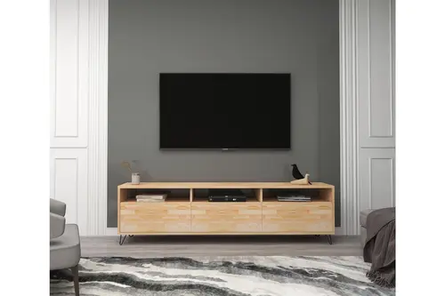 Woodface Holmes Doğal Ahşap Tv Sehpası