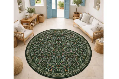Yaprak Baskılı Dokuma Taban Halı, 599 Yng 80X80 Cm