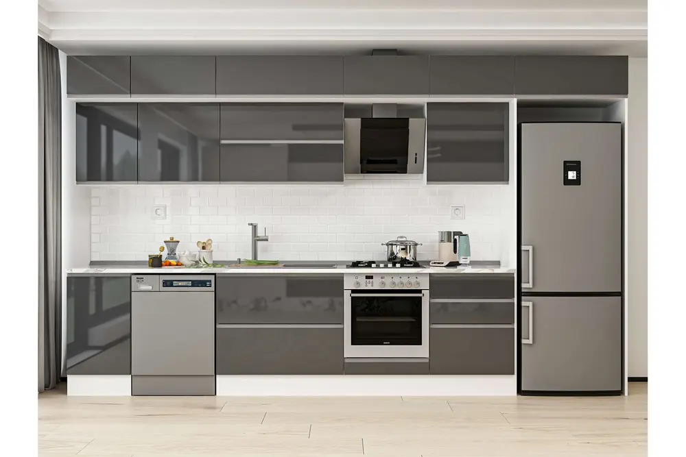 Alvinka 395X240 Cm Mutfak Dolabı, Mb E90S45S60 2 Antrasit Suntalam