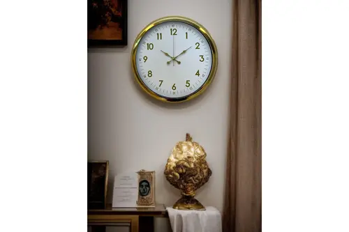 Elegant Gold Frame Metal Duvar Saati 40 Cm