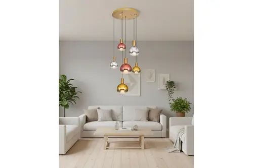 Özcan Aydınlatma Luccas Altılı Sarkıt, Mix Eskitme, 2848-6A-20