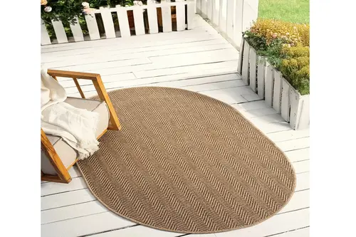 Dia Antibakteriyel Oval Jüt Halı, Kahve 671 160X230 Cm
