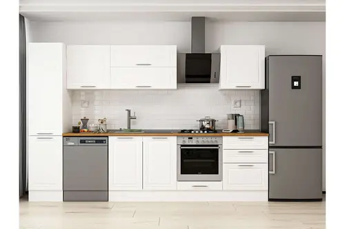 Alvinka 315X210 Cm Klasik Mebran Mutfak Dolabı, Mb E90B45S60 2 Mebran Beyaz Suntalam