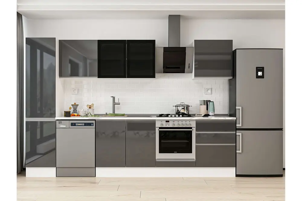 Alvinka 315X210 Cm Mutfak Dolabı, Mb E90B45S60 3 Antrasit Suntalam