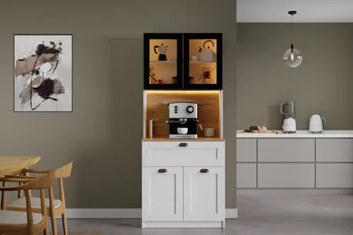 Nero Solo Çok Amaçlı Kiler Dolabı Kahve Köşesi, 190X80 Cm