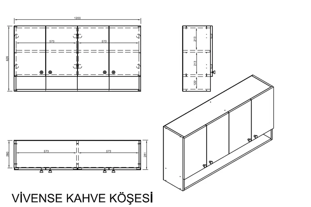 Lavo Kahve Köşesi, 120X62X28