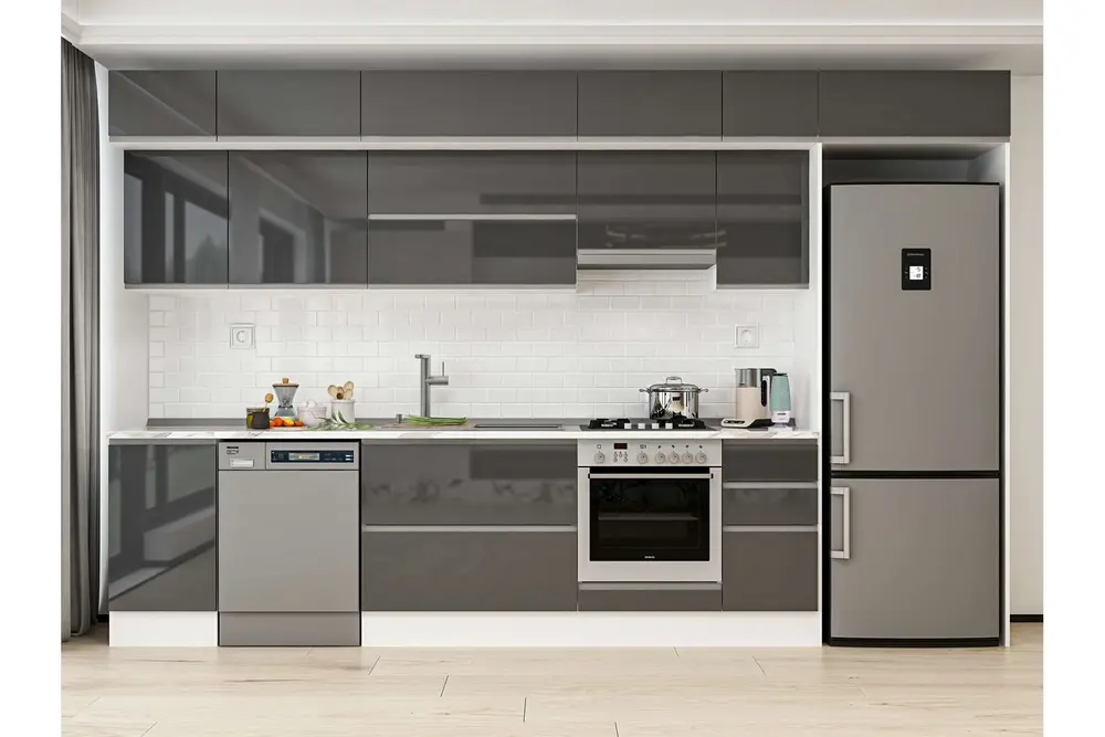 Alvinka 375X240 Cm Mutfak Dolabı, Mb E90S45S40 1 Antrasit Suntalam