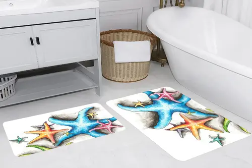 Rovigo Home Dijital Baskılı İkili Banyo Paspas Takımı, Rvg5244