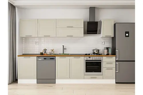 Alvinka 300X210 Cm Klasik Mebran Mutfak Dolabı, M E80S60S40 2 Mebran Kumtaşı Suntalam