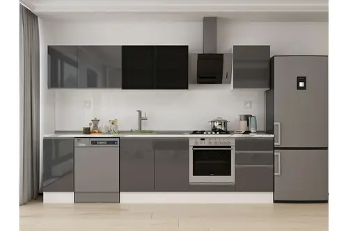 Alvinka 300X210 Cm Mutfak Dolabı, M E90S40S50 3 Antrasit Suntalam