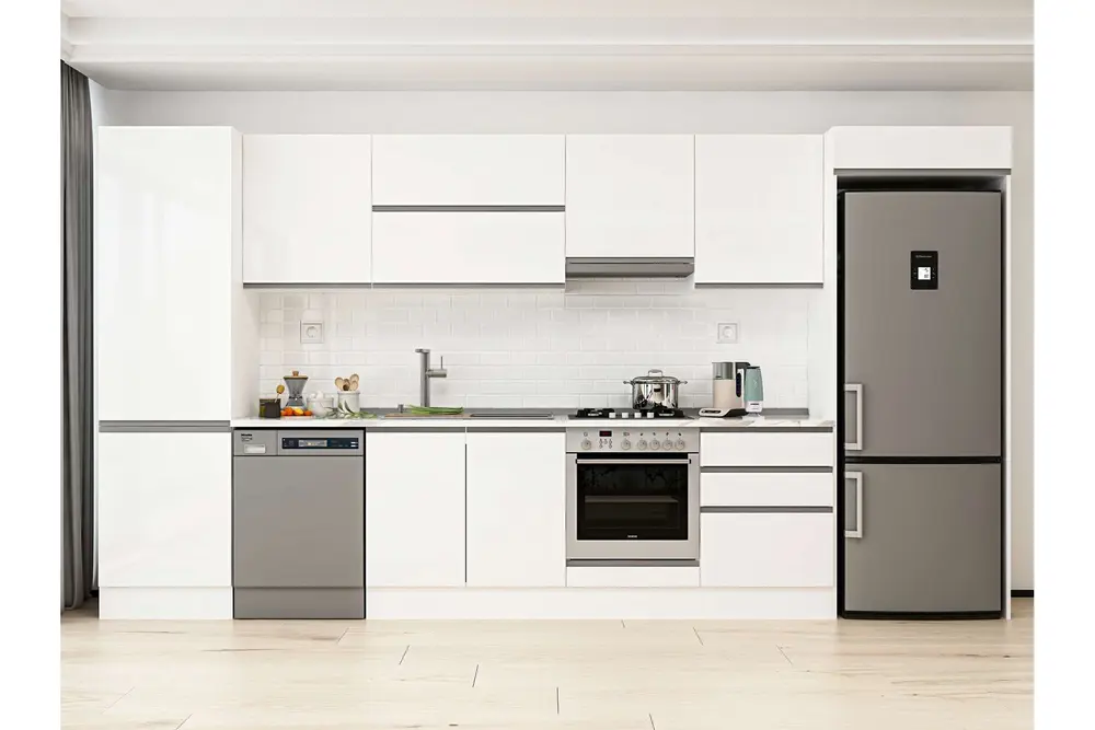 Alvinka 410X222 Cm Mutfak Dolabı, Mbb E90B60S60 1 Beyaz Suntalam