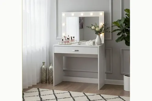 Arya Novella Işıklı Makyaj Masası, Beyaz
