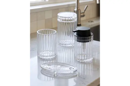 The Mia Vinka Banyo Seti, 4 Parça, Şeffaf, 300 Ml