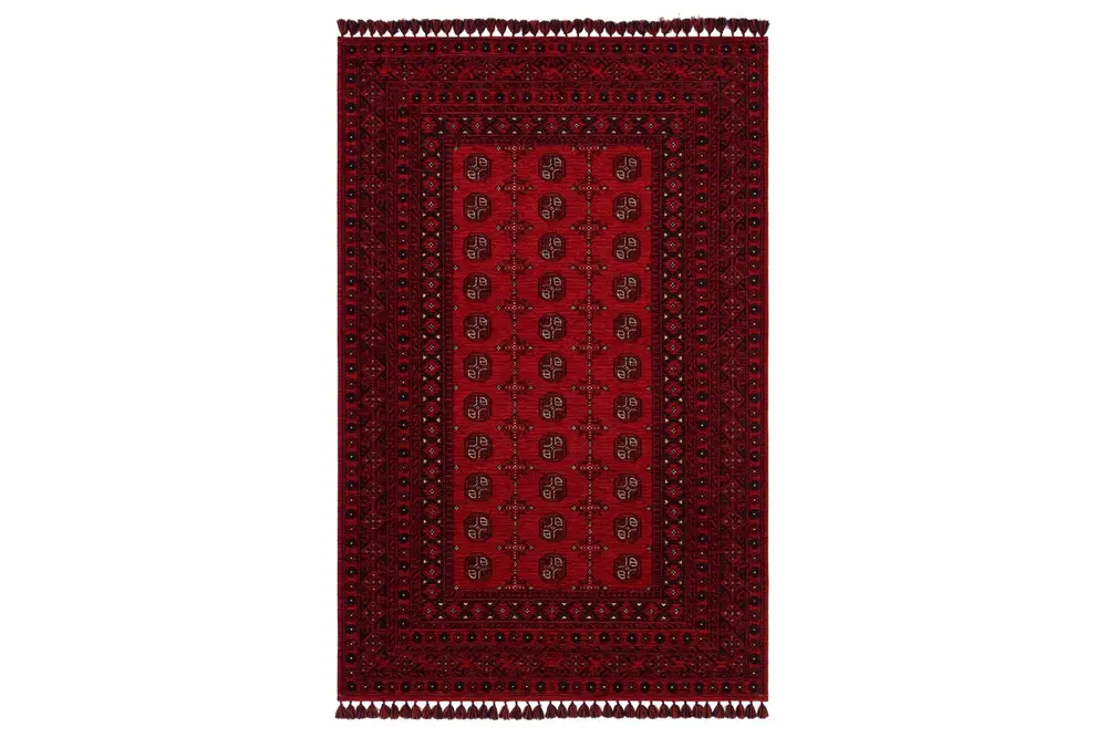 Zagros Kırmızı 04 Etnik Desenli Halı, 80X150