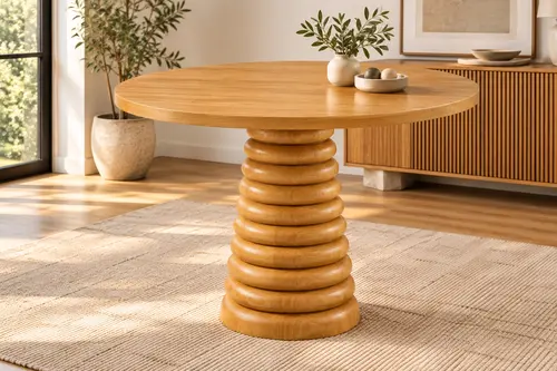 Class Konik Mutfak Masası, Meşe, 100 Cm