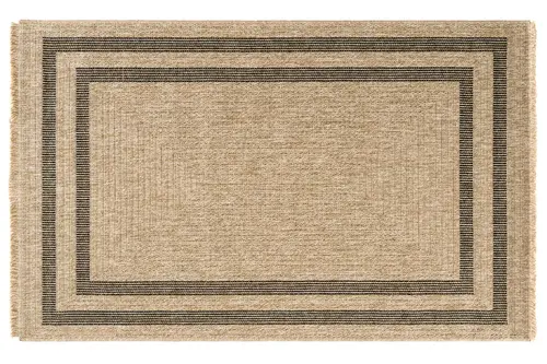 Halımax İndia Jüt Halı 668, Siyah Çerçeveli, 200X290