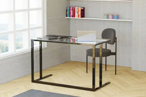 Tekli Desk Çalışma Masası, Siyah Ayak