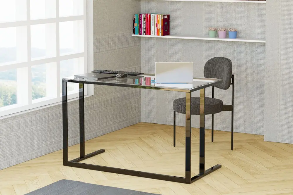 Tekli Desk Çalışma Masası, Siyah Ayak
