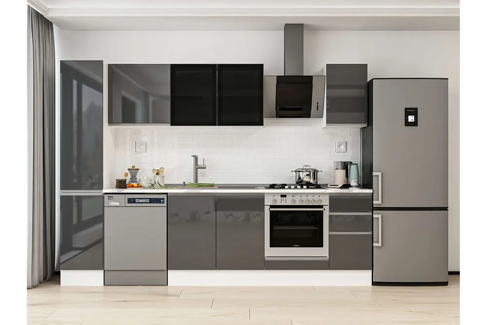 Alvinka 290X210 Cm Mutfak Dolabı, Mb E90B40S40 3 Antrasit Suntalam
